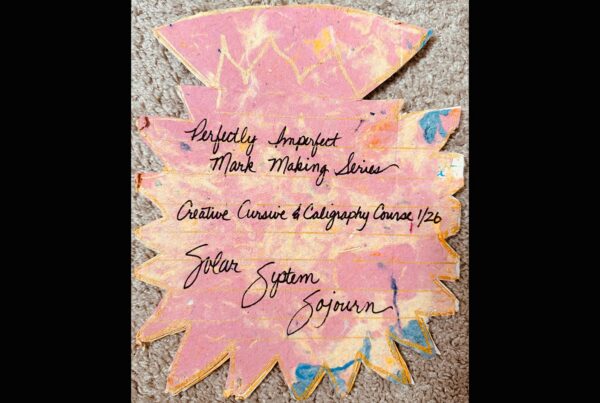 Felicia Savage Friedman, Handmade paper with cursive writing