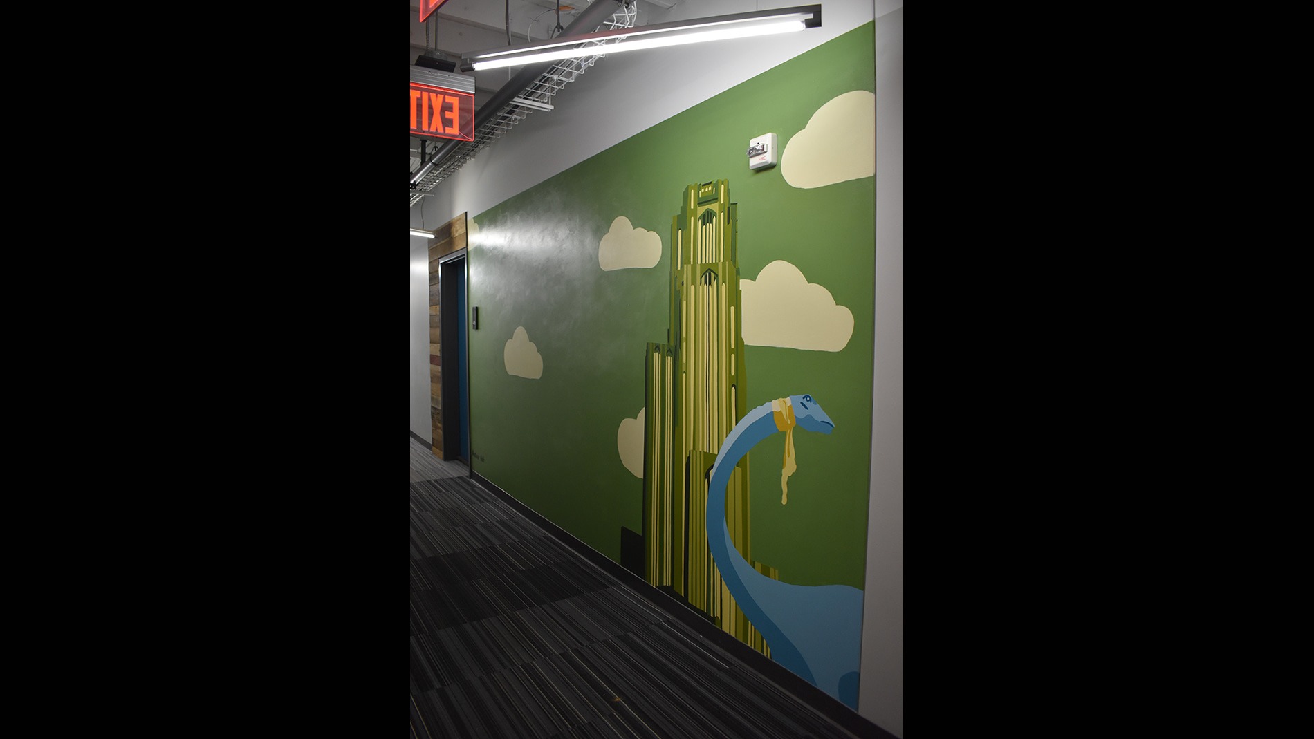 Amber Holt, University of Pittsburgh and Good Ole Dippy the Dinosaur